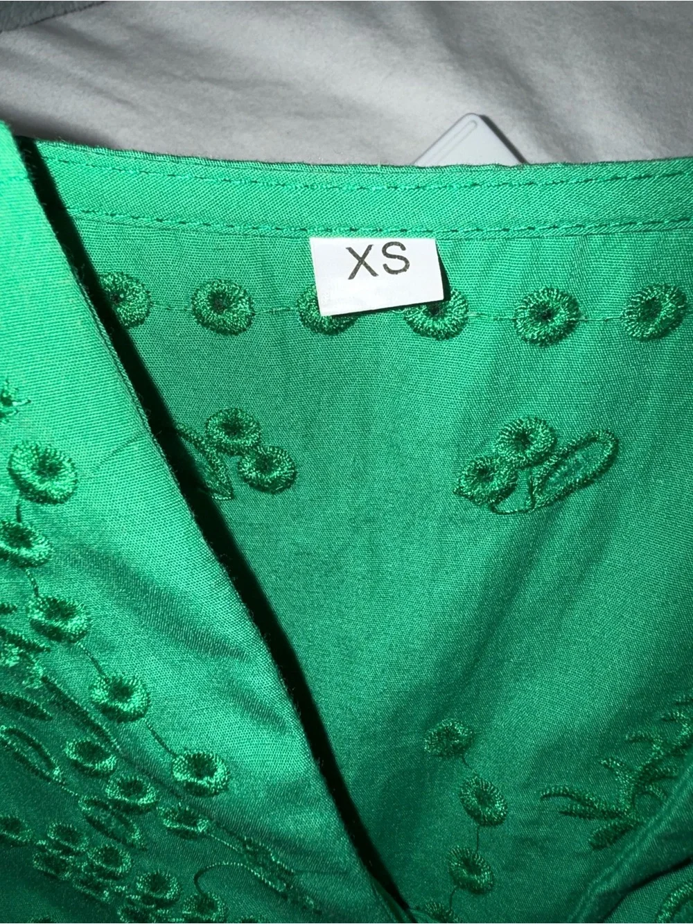 Green Embroidered Ruffle Dress - Picture 3 of 3